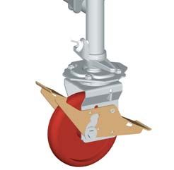 1m 2 Alle Layher Uni en Kombi rolsteigers bieden een maximale platformbelasting van 2kN/m 2. De standaard wielen mogen met 7.