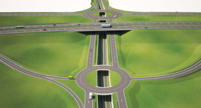 Omdat de afwikkeling van verkeersstromen ter plaatse grote beperkingen heeft, is ervoor gekozen om het verkeer op drie verschillende niveaus af te wikkelen, zie afbeelding 4.15.