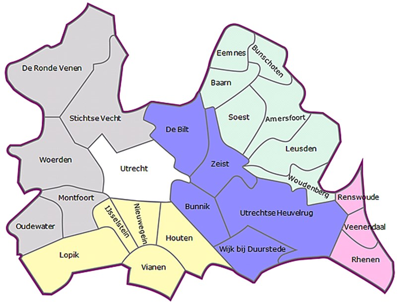 GGD regio Utrecht in het kort 26 gemeenten: 6 subregio s incl.