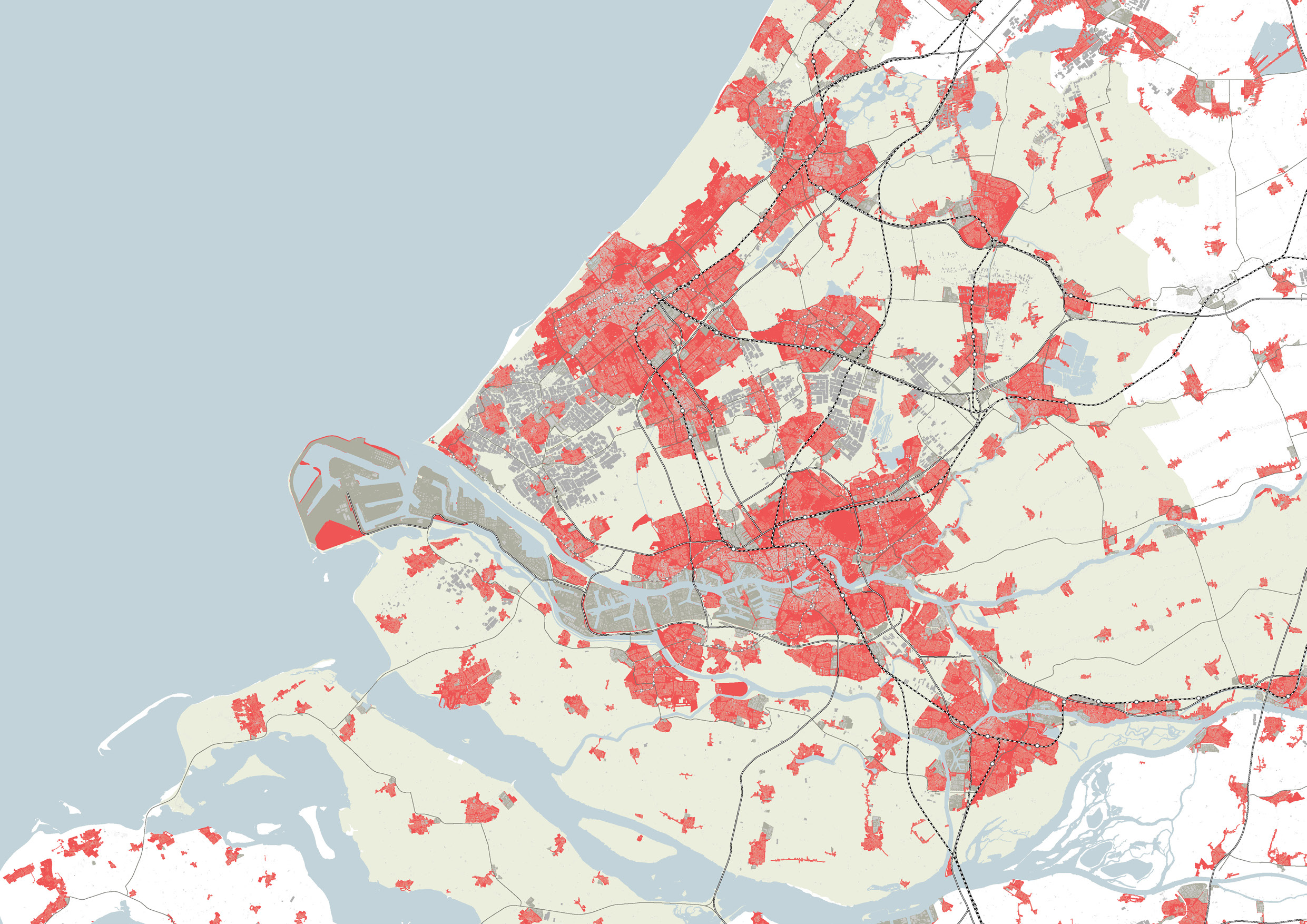 Onderzoeksgebied Referentiekaart infrastructuur 2030 regio Rotterdam