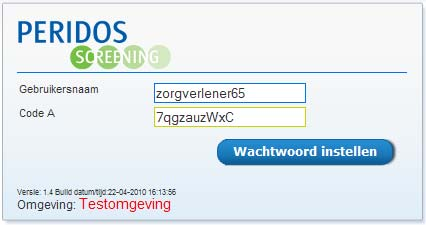 Instellen van het wachtwoord Figuur 3 Voer de gebruikersnaam en code A in en klik op Wachtwoord instellen Stap 3 Naar het e-mailadres dat u het Regionaal Centrum heeft doorgegeven, c.q.