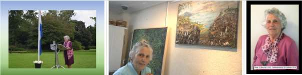Japanse kampslachtoffer en kunstenares Yvonne Noordam als inspirator Mevrouw Yvonne Noordam (86 jaar oud) heeft het scholenproject `Ontmoeten- en (Her)denken van harte ondersteund.