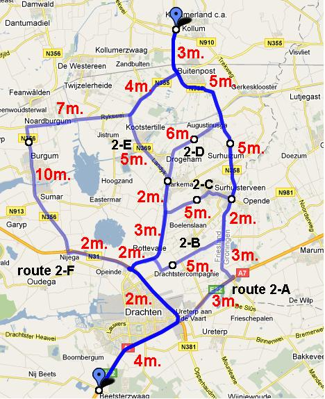 Groningen) Figuur 2 routes tussen