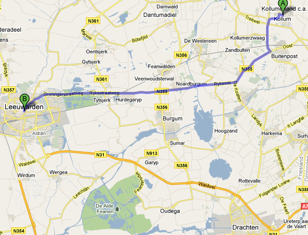 Afsluitdijk) Figuur 4 routes