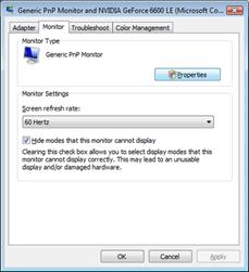Software gebruiken 5. Klik op 'Properties' (Eigenschappen) op het tabblad 'Monitor'.