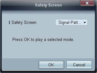 Safety Screen Met de functie Safety Screen kunt u voorkomen dat statische beelden die langdurig worden weergegeven, in het scherm kunnen branden.