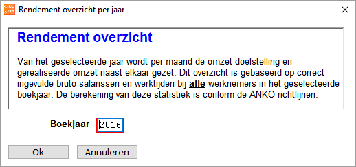 Statistieken Omzet vergelijking jaar Tot op heden werden alleen de omzetten geteld van afgesloten dagen.