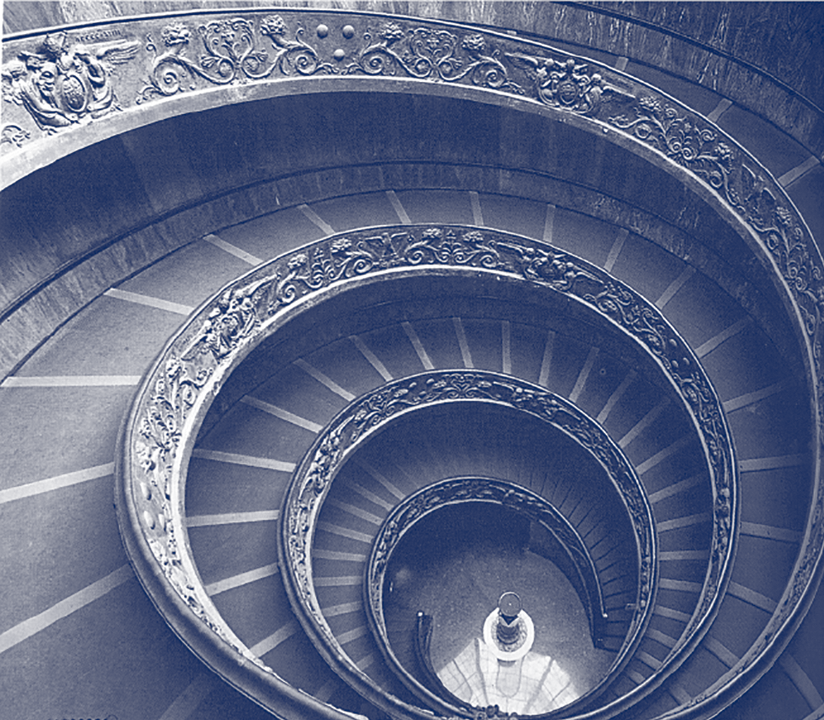 8.1 Cirkelbewegingen Spiralen Als je een wenteltrap op loopt, maak je een spiraalbeweging. Hieronder zie je een dubbelspiraaltrap, in 1932 als nieuwe toegang tot het Vaticaans Museum gebouwd.