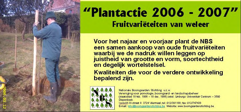 VOORWOORD Nationale Boomgaarden Stichting v.z.w. Vereniging voor pomologie, boomgaard- en landschapsbeheer (staatsblad 18 feb. 1986 18 dec.