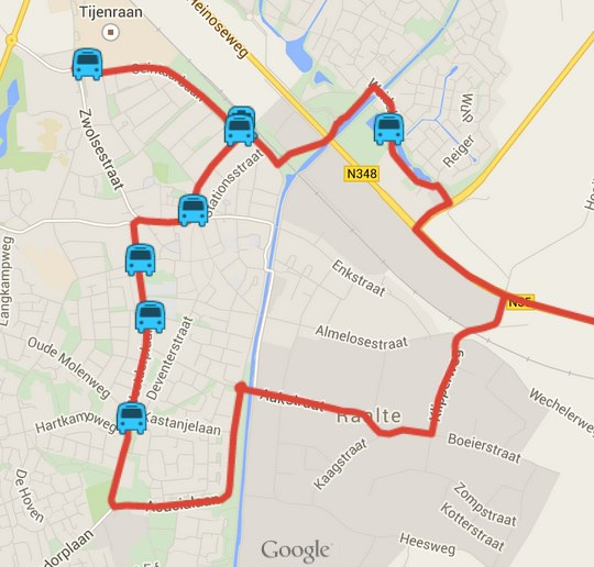 In plaats daarvan rijdt de buurtbus sindsdien vanaf station Raalte naar de scholengemeenschap aan de Zwolseweg en keert daarna weer terug