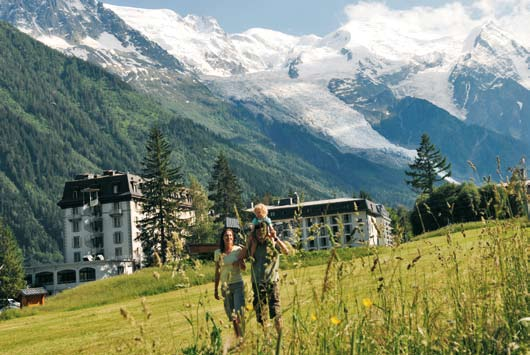 Wandelen aan de voet van de Mont-Blanc Voormalig