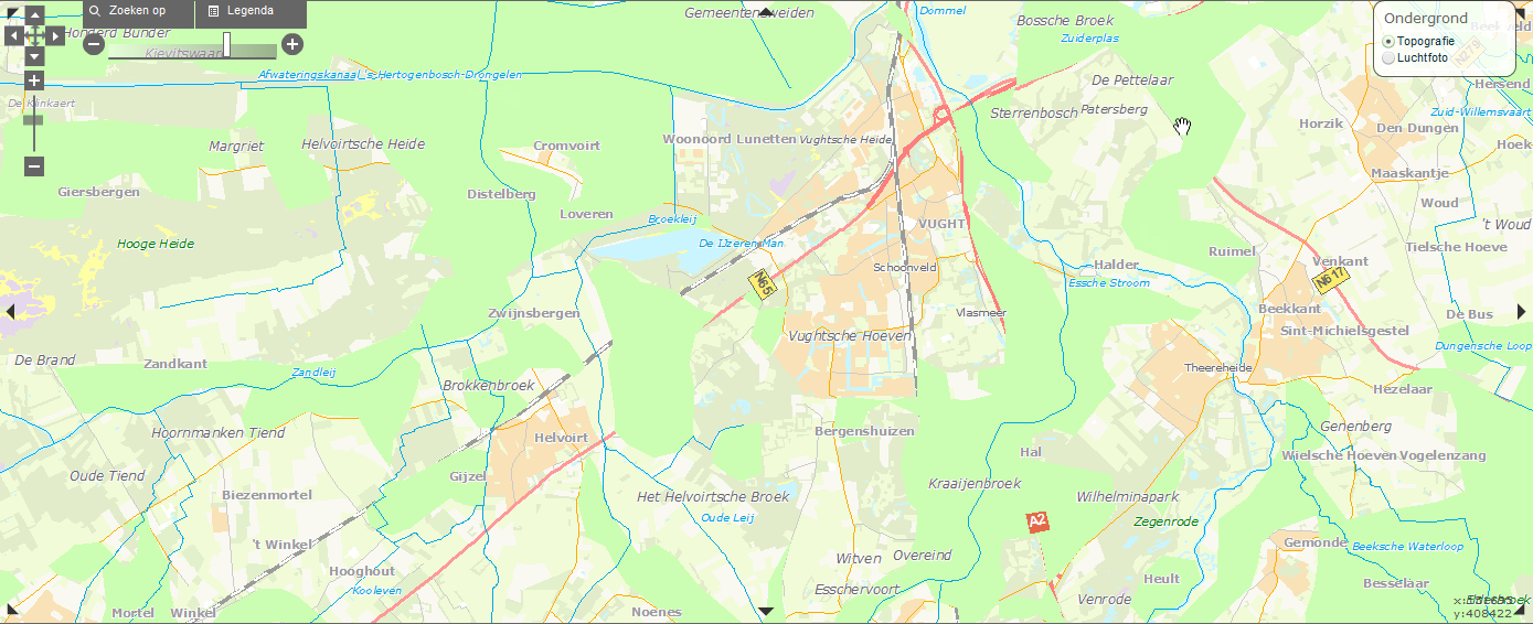 De landgoederenzone in Vught kent verschillende natuurwaarden. Dennen-, eiken-, of beukenbos en Kruiden- en faunarijk grasland overheersen langs het tracé van de N65.
