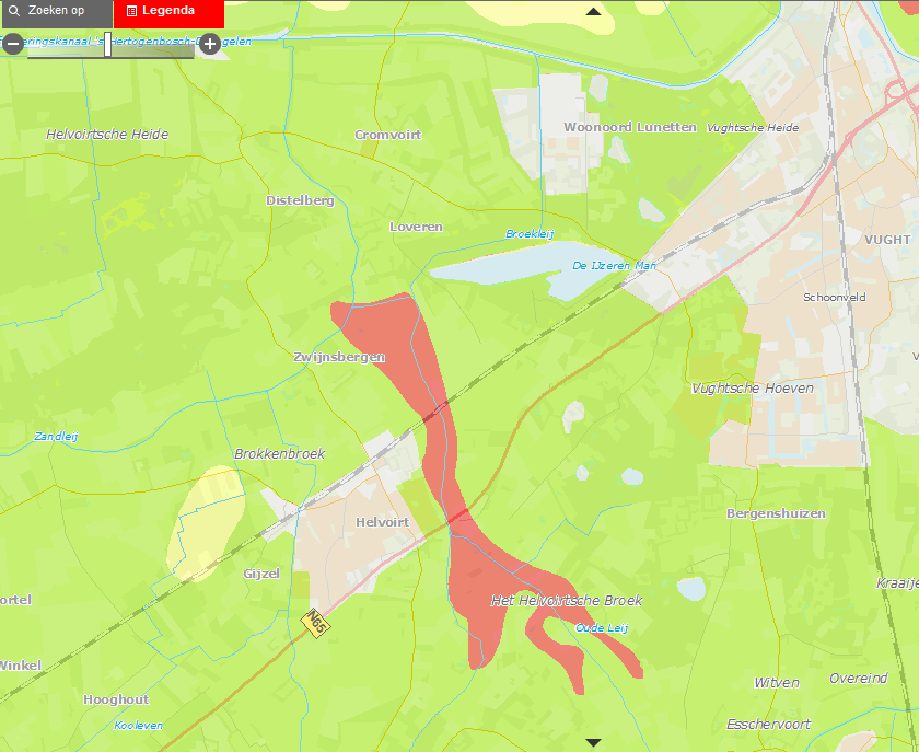 In Vught zijn relatief veel bodemverontreinigingen bekend nabij de N65 in vergelijking met Haaren. Deze hebben met name te maken met (voormalige) industriële activiteiten.