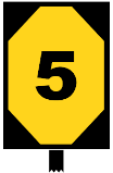 Afbeelding Omschrijving Betekenis Aanwijzing / toelichting Geldt voor 325a L-Bord Dag: Een rechthoekig zwart bord met daarin een geel