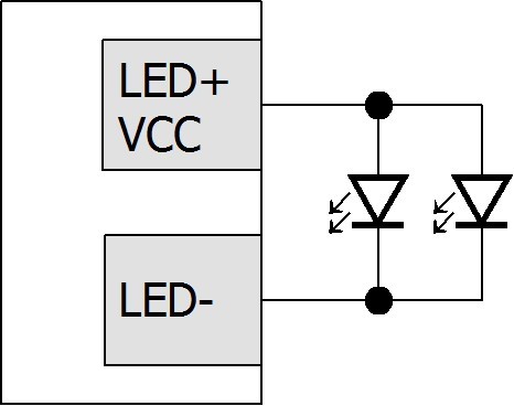 Bij LEDs met drade is de lagste draad meestal de aode (pluspool). Bij SMD-diodes is de kathode meestal gemerkt met ee teke op het huis.