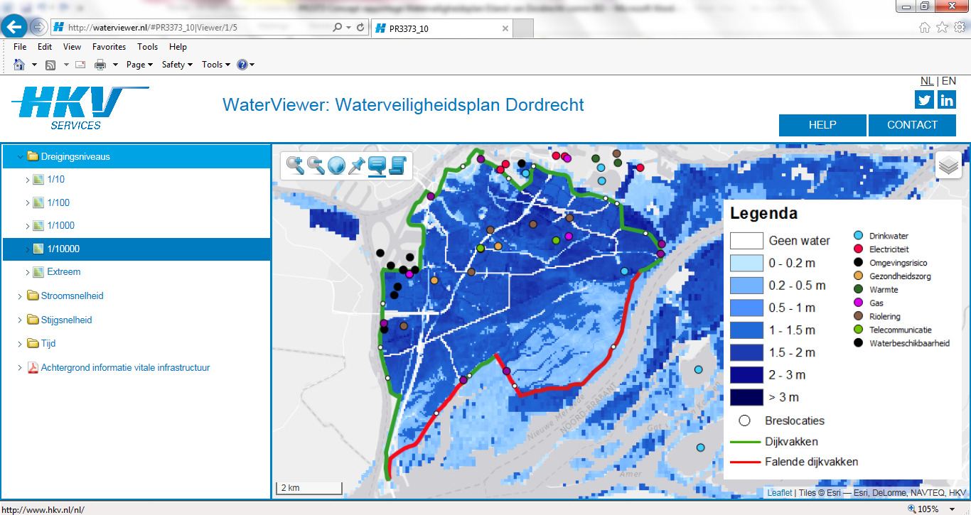 december 2016 Waterveiligheidsplan Eiland van Dordrecht Impactanalyse Figuur 2: Beelden uit de waterviewer Rapportage Op basis van de opgedane inzichten is een rapportage opgesteld met hierin de