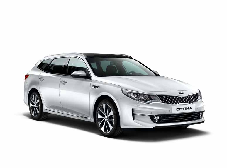 Kia Optima Sportswagon SPORTIEF, RUIM EN ONWEERSTAANBAAR Aan alle opwindende designkenmerken en het geraffineerde interieur van de Optima-familie, voegt dit model grotere praktische bruikbaarheid en