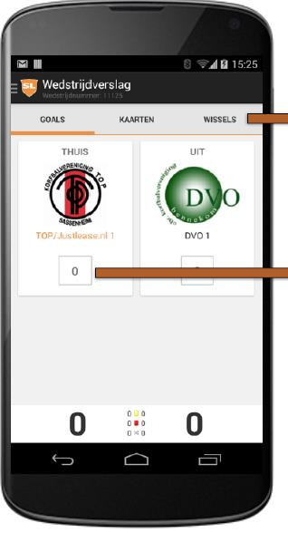 Uitslag invoeren Klik op icoon om naar wedstrijd vastleggen te gaan