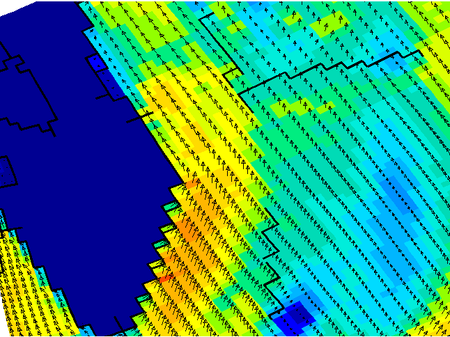 referentiesituatie (KRW3_00) weergegeven met een blauwe lijn.