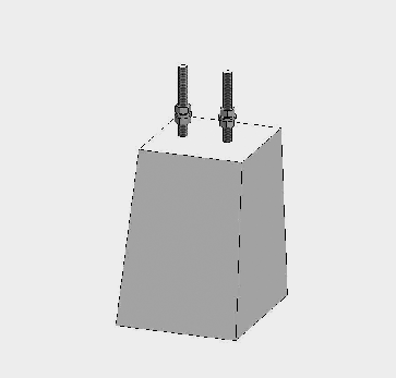 voetplaat aan montagedeel 2) 7700 317-068 Betonpoer 20 x 17,5 x 25 cm Optioneel voor montage aan