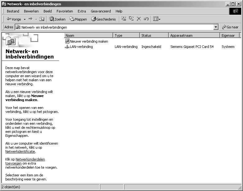 Netwerkconfiguratie met Windows 2000 Om een PC met Windows 2000 in een netwerk te integreren dat met een router/access point is geconfigureerd, moet u de volgende stappen uitvoeren: 1.