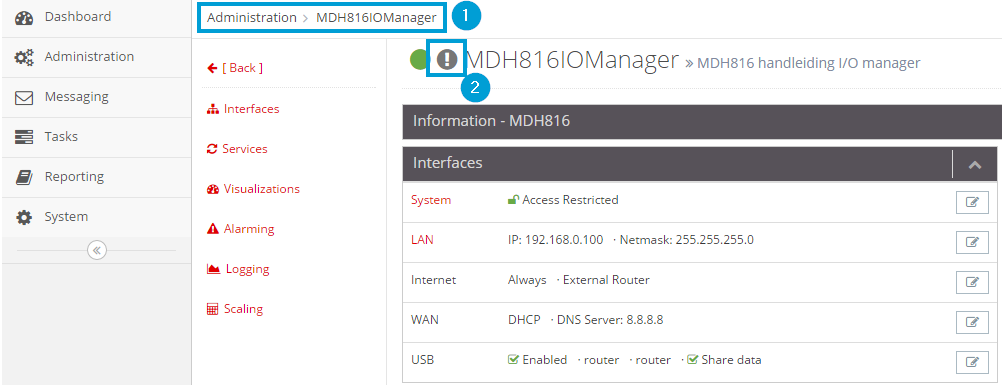 8. Configuratie synchroniseren met de router De configuratie is nu gereed. Nu moet het portaal mbconnect24 en de mbnet router nog gesynchroniseerd worden.