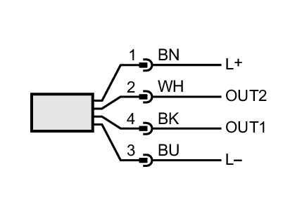 schakeluitgang - frequentie uitgang - IO-Link OUT2: Stromings- en temperatuurbewaking - schakeluitgang