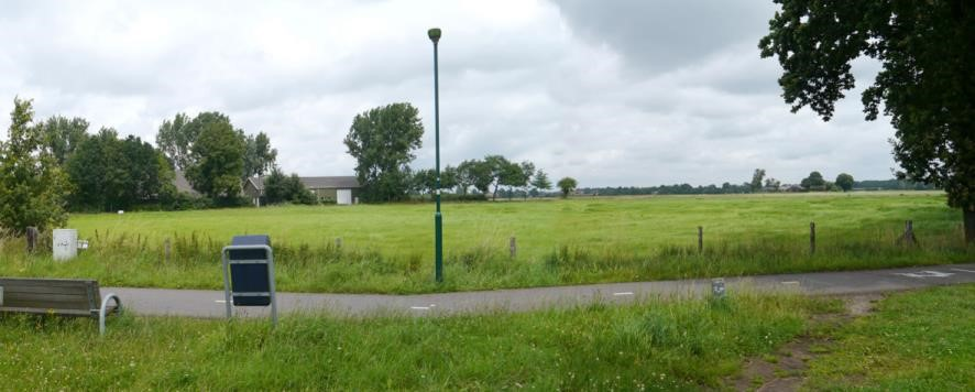De agrarische gronden van boerderij De Horst zijn deels in gebruik als weiland (de lichtgroene gedeelten) en deels in gebruik ten behoeve van de teelt van mais (donkergroen).