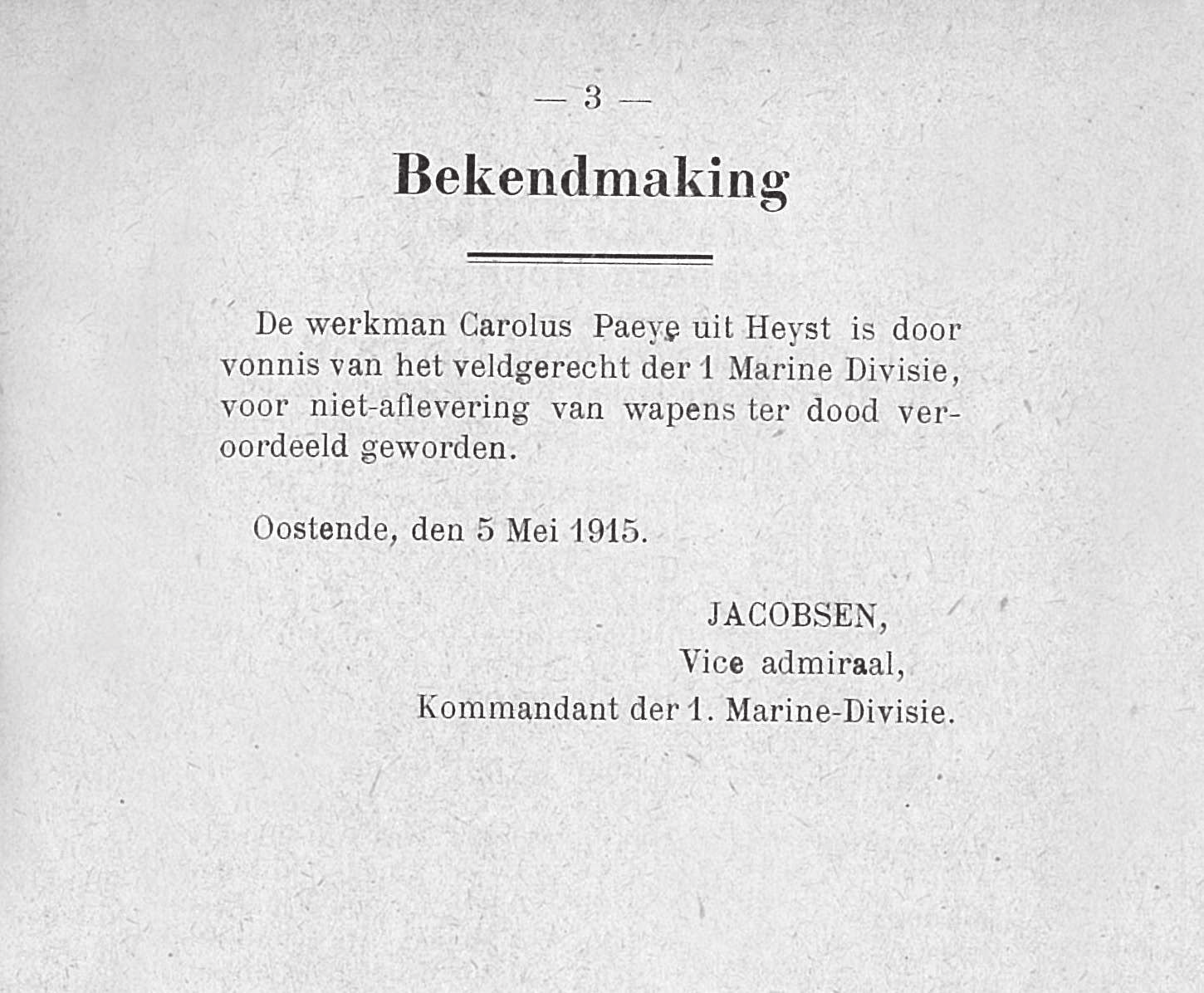 WEKELIJKSE OORLOGSKRANT Gazet van Oostende week 19 (9 tot 15 mei 1915) Nieuws uit Oostende Draken boven Oostende 9 mei.