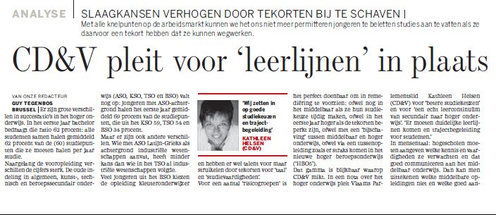 De Standaard, 8 februari 2010 Succes