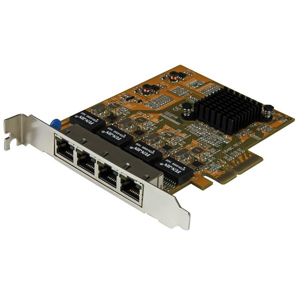 4-Poort PCI Express gigabit netwerk adapter kaart - Quad Port PCIe Gigabit NIC Product ID: ST1000SPEX43 Nu kunt u vier aparte gigabit netwerkpoorten toevoegen aan uw client, server of werkstation via