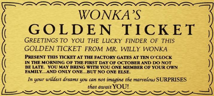Zondag 14 mei: Willy Wonka vergadering Er zijn enkele gouden kaarten in de omloop. Kan jij er eentje bemachtigen?