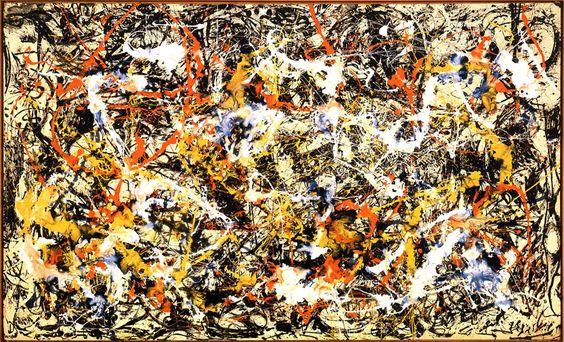 De opdracht: 1. Schilder als Jackson Pollock gooi met verf, druppel, sliert 2. Reageer op wat zich toont. Experimenteer.