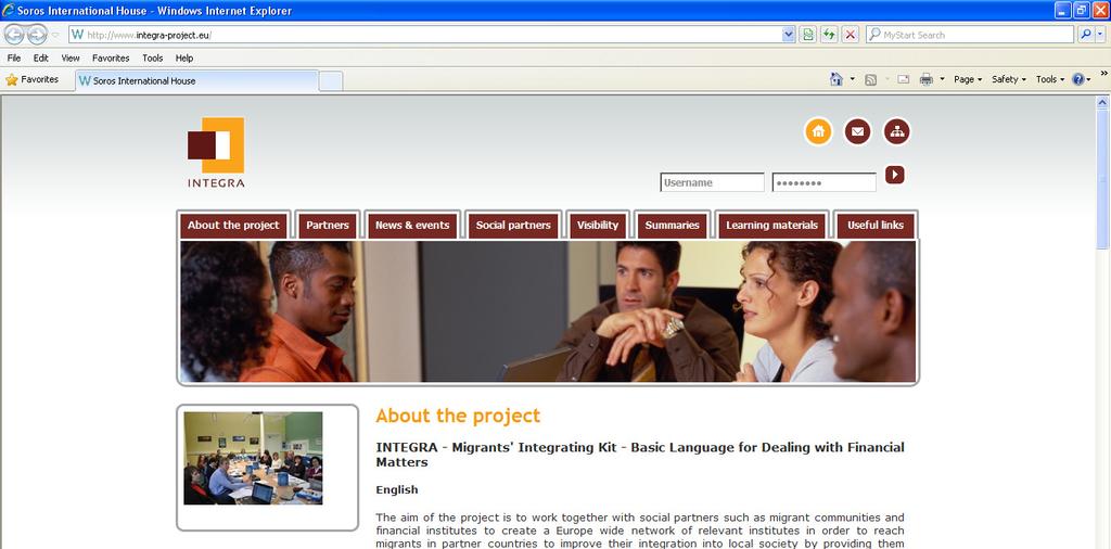 Webportaal met alle nuttige financiële informatie, on-line trainingen, contact informatie en netwerken: www.integra-project.