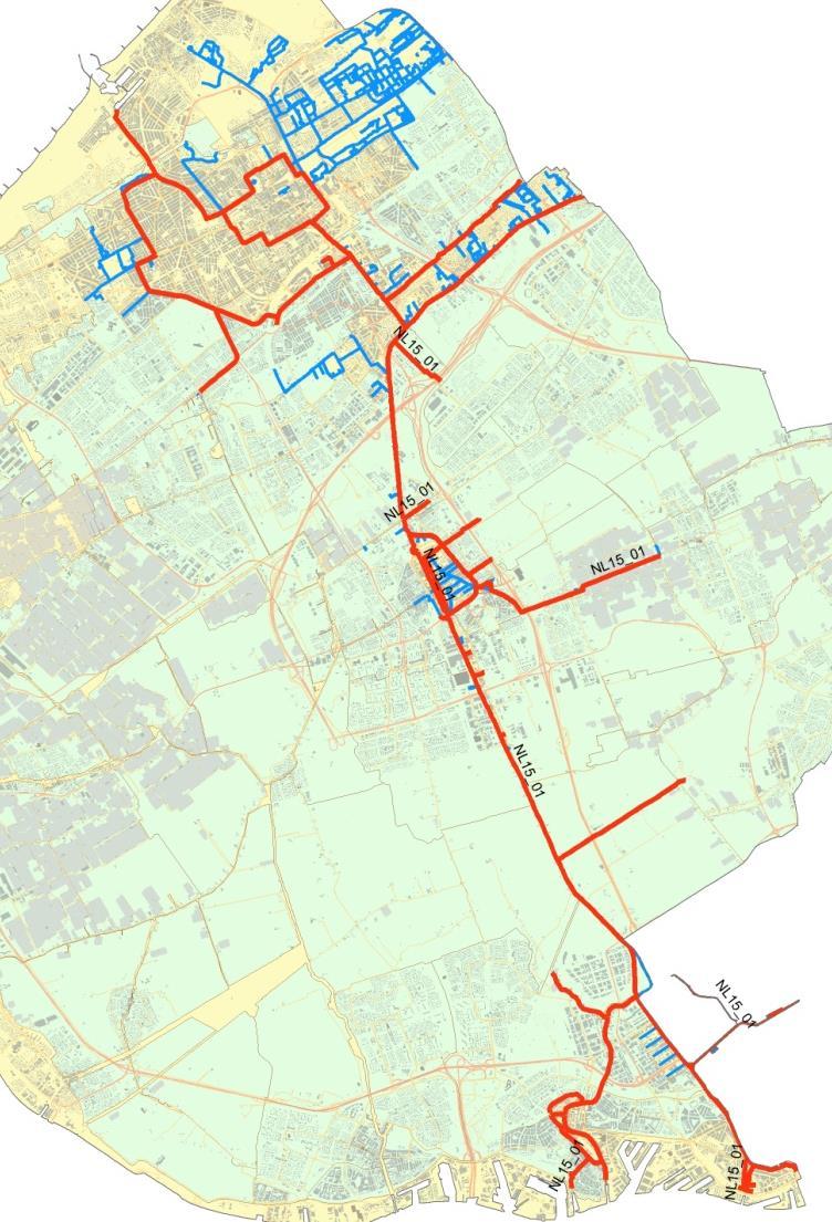 Figuur 3 Oppervlaktewaterlichaam Oostboezem (rood) en Achterliggende gebieden op