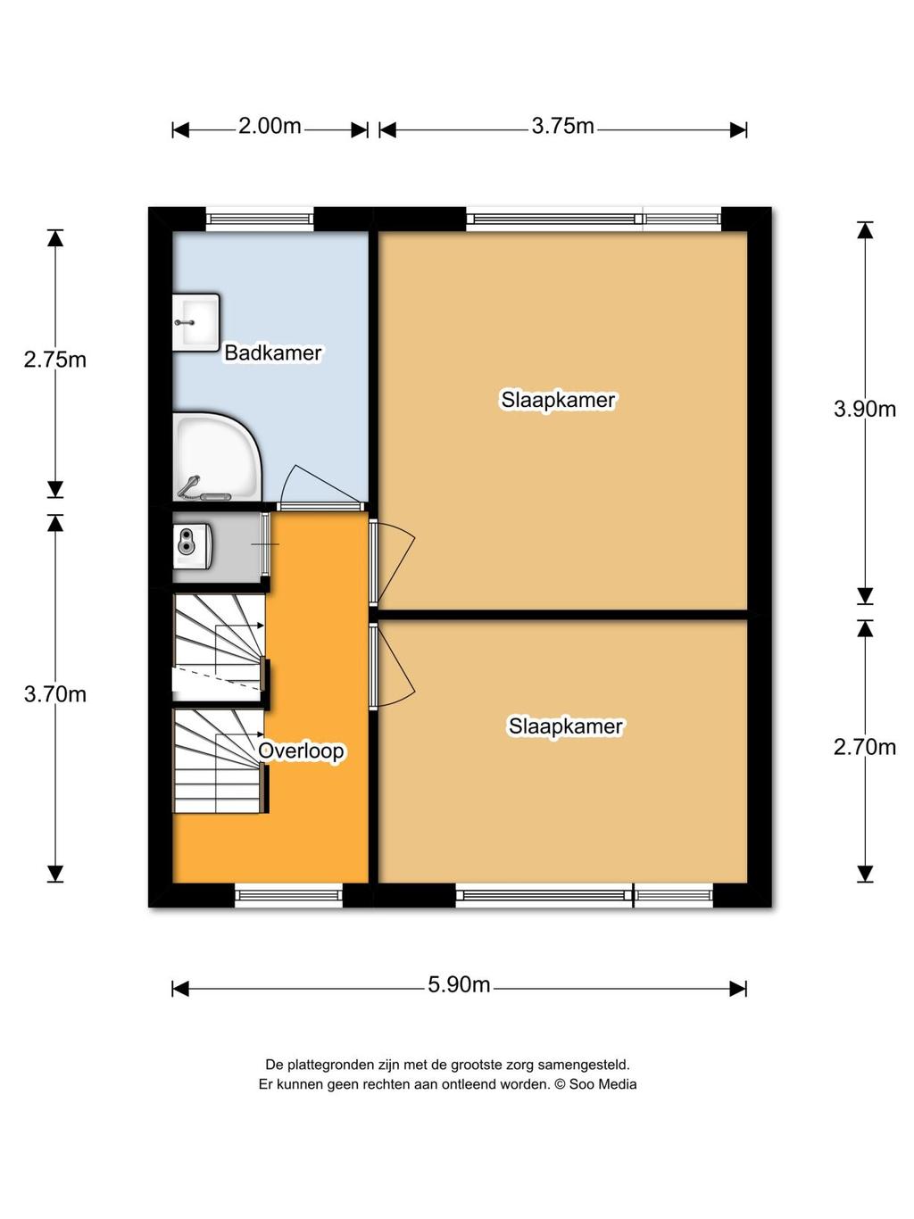 PLATTEGROND De plattegrond is niet op schaal en is bedoeld een indicatie te geven van