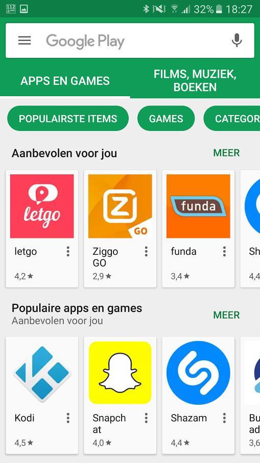 Zoek 112 app in Google Play Store 112 app