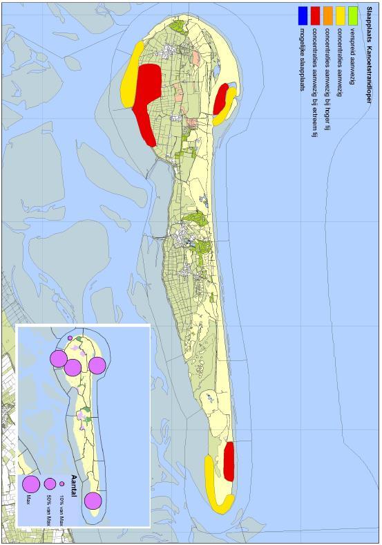 Trend in het Natura 2000-gebied Waddenzee. De draagkrachtschatting van de wadden zee heeft betrekking op de foerageer- en slaapfunctie (gebaseerd op tellingen van hoogwatervluchtplaatsen).