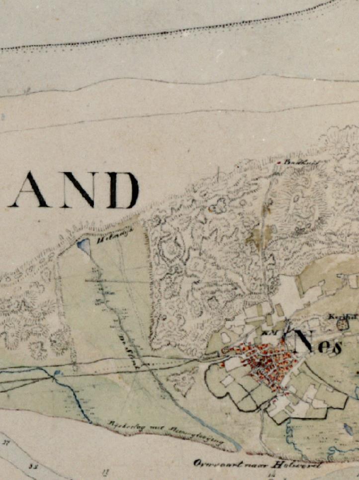 (1857) gaf echter aan dat al voor de aanleg van genoemde Môchdijk het middendeel zodanig opgehoogd was dat het risico van een permanente doorbraak dwars over het eiland nihil was geworden. Figuur 3.2.