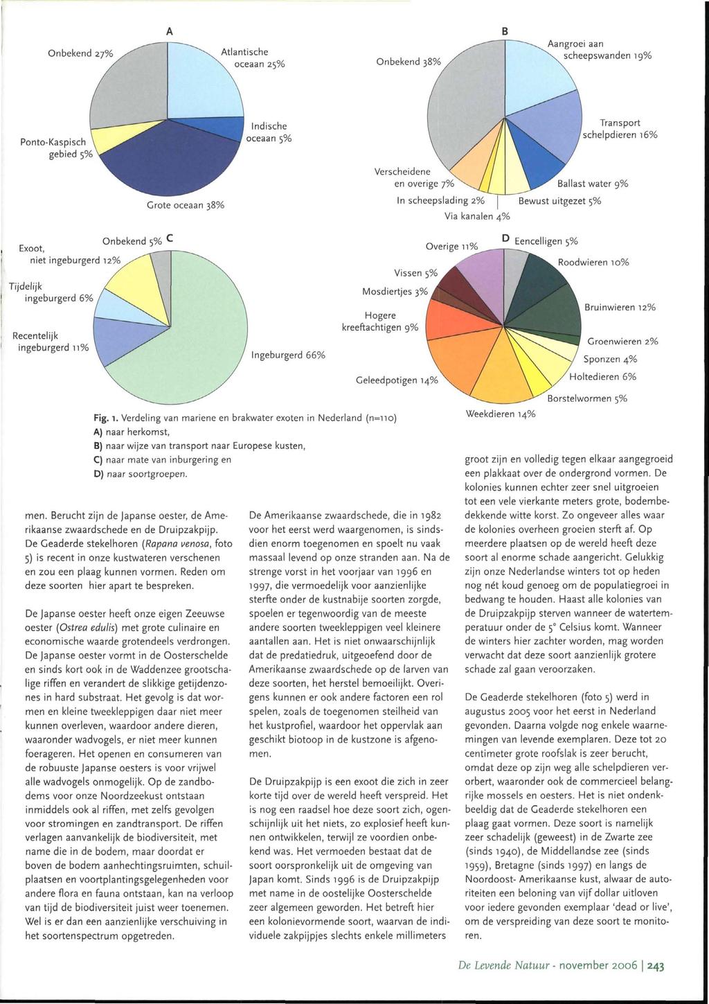 Onbekend 27% Atlantische oceaan 25% Onbekend 38% Aangroei aan scheepswanden 19% Ponto-Kaspisch gebied 5% Indische oceaan 5% Transport schelpdieren 16% Verscheidene en overige 7% \ ^ ƒ ^^^ Ballast