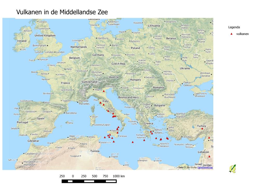 Stap 8 Vulkanisme In Middellandse Zee Maak de volgende 4 vragen: Spreiding van vulkanen in het Middellandse Zee gebied.