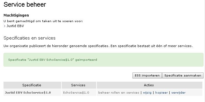 De provider selecteerd het ESS bestand m.b.v. de knop Bestand kiezen en klikt daarna op Importeren.