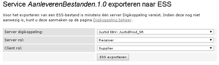 Klik nu op de service onderin beeld: Gebruik nu de knop ESS exporteren: Selecteer