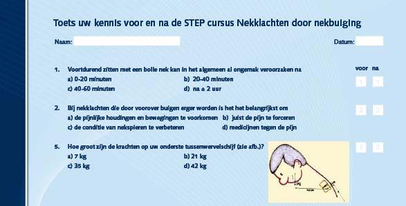 Verzuimdagen voor en na STEP inzet en relatie daartussen; 4. ProbleemActiviteitenScore (PAS) met de STEP PAS liniaal; 5.