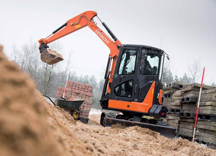 ZAXIS-5-serie versie met kort zwenkmechanisme