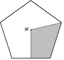 60 Getallen Opgave 121 (Kangoeroe 2006) Van de regelmatige vijfhoek is M het middelpunt. Hoeveel procent van de vijfhoek is grijs?