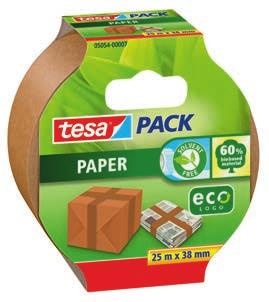 verpakkingsplakband. Dankzij de grondstoffen (papier en natuurlijk rubber) is dit plakband zeer milieuvriendelijk.