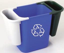 As-, papier- en afvalbakken 10 AFVALBAKKEN PAPIERBAKKEN RUBBERMAID AFVALBAK Eenvoudige en efficiënte manier om te recyclen. Duurzaam kunststof.