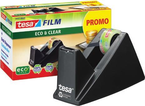 zwart 836509 De Tesa milieuvriendelijke hand dispenser bestaat uit 100% gerecycled kunststof. De tape is gemakkelijk te pakken door grote uitsparing.