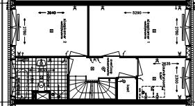 Eerste verdieping zonder Woonsfeer Zilver Goud Platina vtwonen Praktisch 1 (tekening V-432c) - drie praktische slaapkamers - badkamer aan de voorzijde - loze leiding in de grootste slaapkamer uw